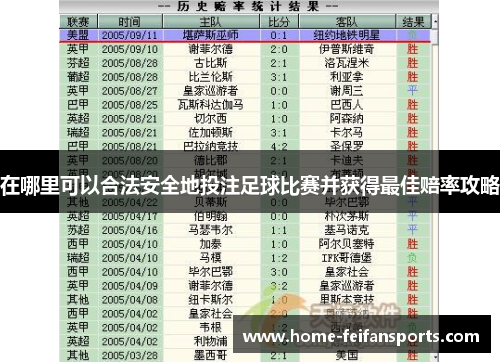 在哪里可以合法安全地投注足球比赛并获得最佳赔率攻略